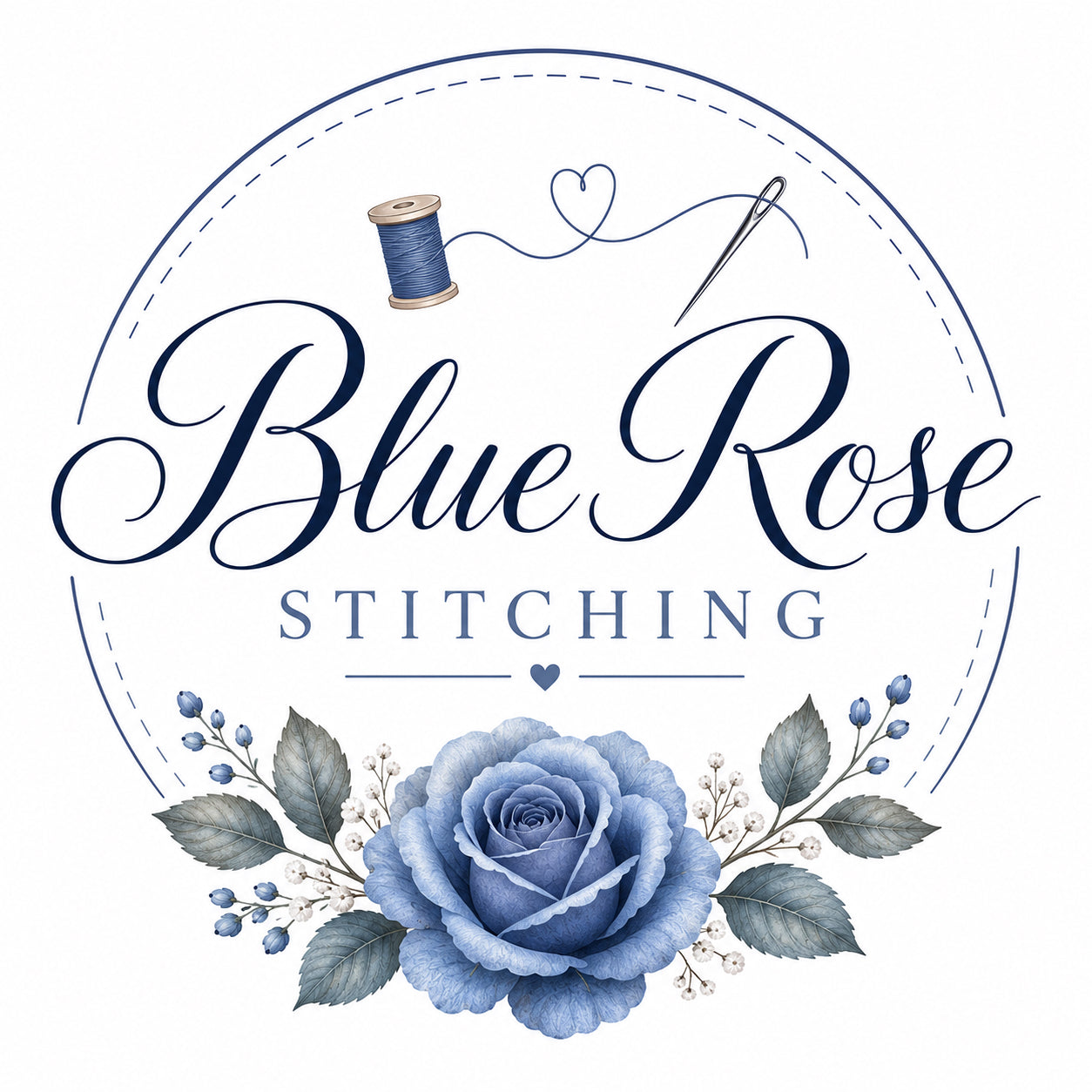 Blue Rose Stitching